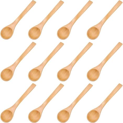 12PCS Mini cuillère en bois à la main-