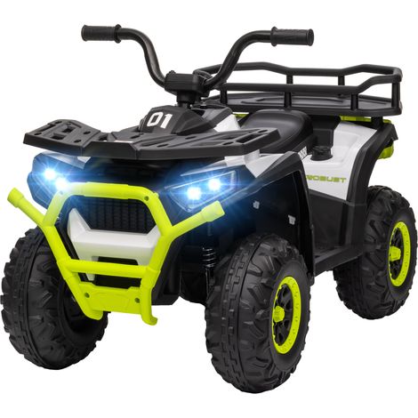 Quad enfant 12V vert avec MP3, vitesse réglable, charge 30kg, 3 ans+ (1/5)