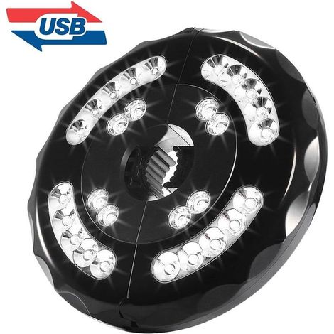 Lampe de parasol sans fil - 28 LED - 4 modes - 4400 mAh - Fonctionne avec piles et charge USB - Pour jardin,plage,extérieur,barbecue,fête,camping - Blanc (1/5)