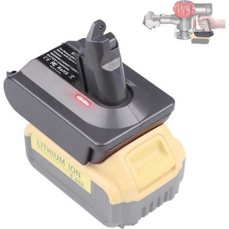 Adaptateur V8 pour batterie lithium Dewalt 20 V, compatible avec les aspirateurs Dyson V8 et la série Animal. (1/5)