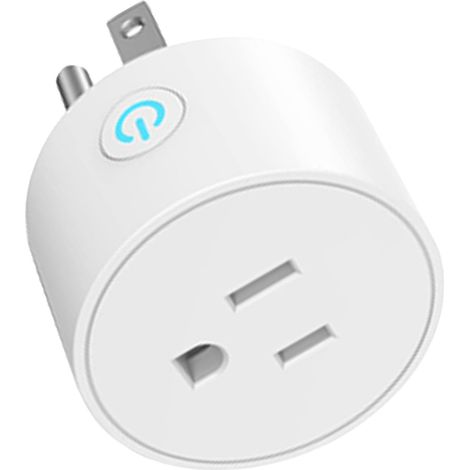 Prise connectée WiFi intelligente commande vocale à distance norme US domotique pour maison hôtel 10A 100V-240V blanc PC ABS ignifuge 49x31mm 1 pièce (1/5)