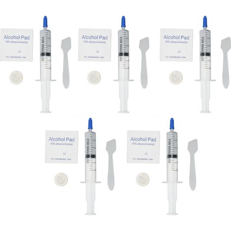 Pâte thermique 5 pièces 3,2W/m.k, sans métal, adhésion forte, conductrice thermique pour chipset GPU CPU imprimante 10ml (0,53oz) (1/5)