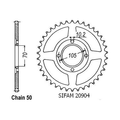 Couronne Cb 360 F 1973-1976 Cb 400 F 1975-1979 - 530 - 38 Dents - Similaire JTR278