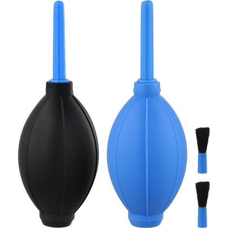 Lot de 2 Souffleur d'Air avec Brosse Douce Manuelle Souffleur de Poussière Caoutchouc Blower Pompe Poussière Nettoyage pour Appareil Photo Microscope Télescope Guitare Filtres (1/5)