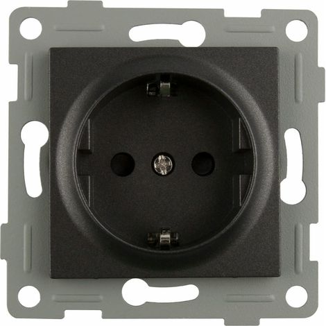 Base encastrable avec prise en graphite, design moderne, installation facile, idéale pour les espaces multitâches et l'organisation électrique.