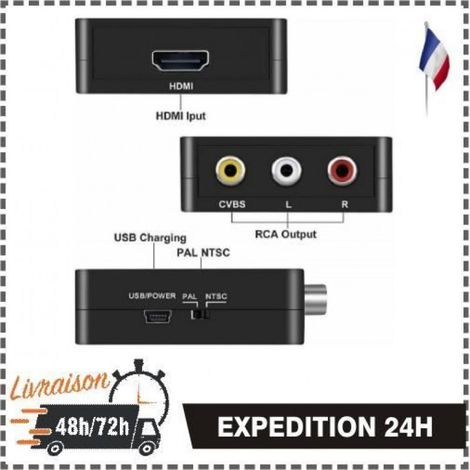 Adaptateur HDMI vers RCA - Mini - Convertisseur 1080p - Noir - Pour TV/Moniteur/Projecteur (1/4)