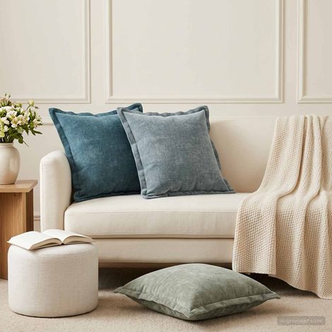 vidaXL Cushion Cover 2 pcs HOUTEN Light Blue 45 x 45 cm (1/5)