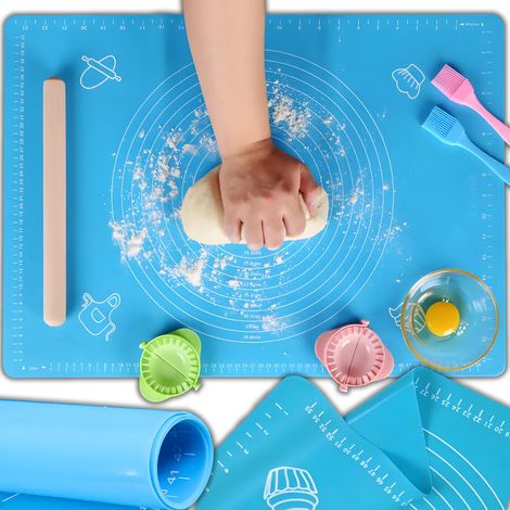 Tappetino da forno in silicone, tappetino per impastare, tappetino per stendere la pasta, tappetino in silicone riutilizzabile, taglia XXL extra large, antiaderente, antiscivolo, 64,5 x 45 cm (1/5)