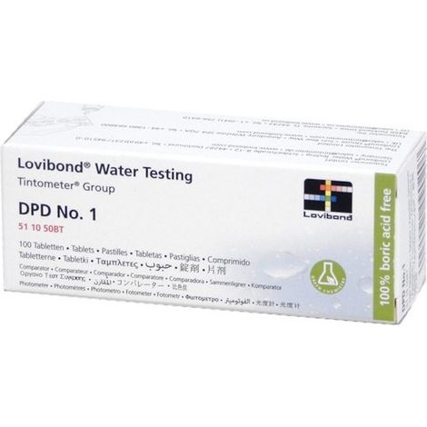 Réactif DPD1 100 pastilles pour testeur électronique Scuba – Analyse chlore libre – Pastilles résistantes aux conditions extérieures – Lovibond