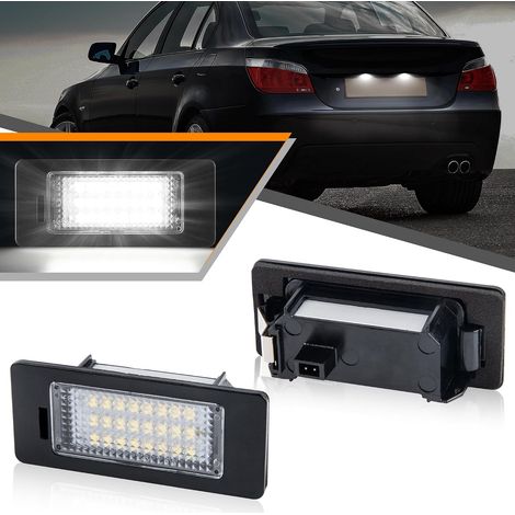 Éclairage de plaque d'immatriculation à LED pour E82 E88 E90 E91 E92 E93 E39 E60 E61 F07 F10 F11 F18 E84 X3 F25 X5 E70 E72 F15 X6 E71 E72,avec Canbus Aucune Erreur 2 Pièces (1/5)