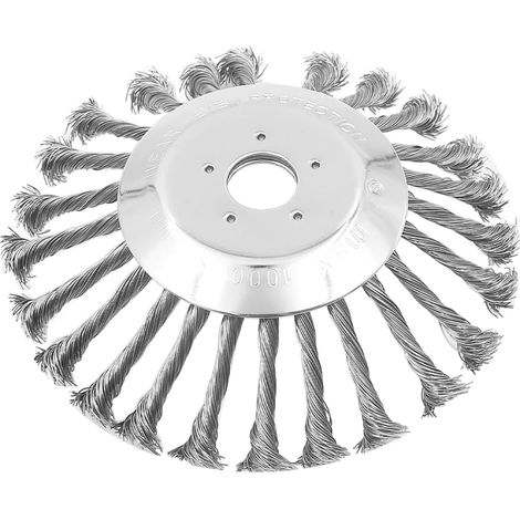 8 Inch Grass Trimmer Head for Garden Lawn Mower, Wire Brush Head with Knotted Wire, Universal Solid Steel Wire Wheel for Fixing Replacement