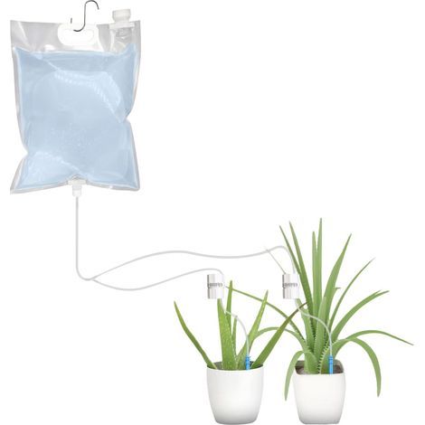 Abreuvoir automatique pour plantes 3L Dispositifs d'arrosage automatique de fleurs en pot Double système de kit d'irrigation goutte à goutte à dégagement lent pour plantes d'intérieur en plei (1/5)