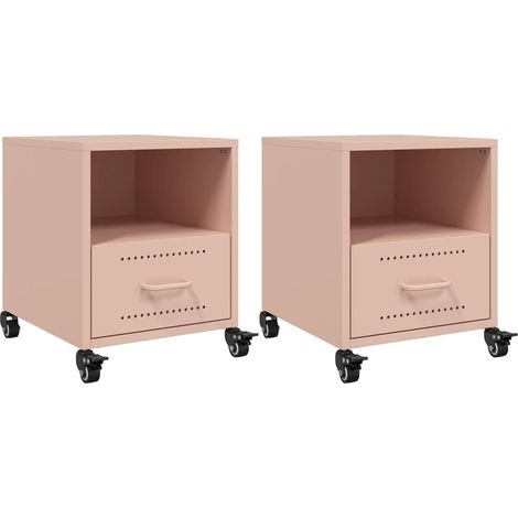 Maison Exclusive - Comodini 2 pz Rosa 36x39x43,5 cm in Acciaio