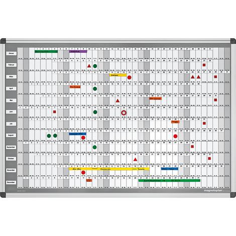 magnetoplan® Kit de planning annuel MANAGER - permanent, type CC - l x h 920 x 625 mm (1/3)