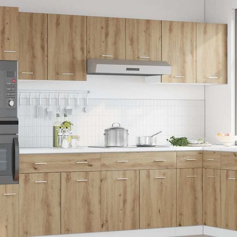 Meuble de Rangement Suspendu en Bois, Placard Mural avec Porte pour Cuisine ou Salle de Bain, Design Moderne, 50x31x60 cm (1/5)