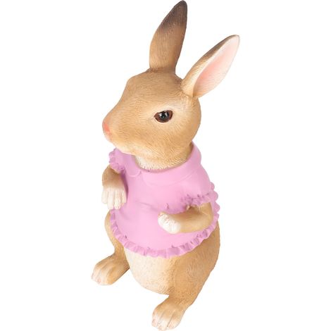 Statue de lapin pour jardin - Ornement mignon et réaliste en résine imperméable pour la décoration de la pelouse, de la cour et de la terrasse
