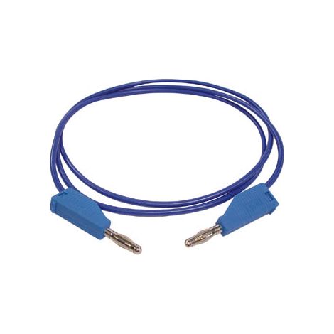 Velleman Messleitung, Bananenstecker 4 mm, doppelt isoliert, stapelbar, spritzgegossen, sehr flexibel, Kabellänge 100 cm, blau, maximal 30 V/3 A (1/5)
