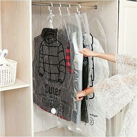Sacs de rangement suspendus pour aspirateur - 2 sacs sous vide pour gagner de la place en voyage et lors de vos déplacements, compatibles avec tous les aspirateurs-AquaForge (1/5)