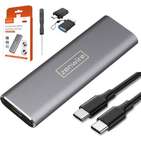 Adapter SSD-Einbaurahmen m.2 USB-C m.2 SATA Gehäuse Zenwire (1/5)