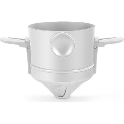 Filtre à café pliable et portable pour infusion manuelle, porte-filtre conique, pour café et thé filtre, avec support en acier inoxydable, sans filtre en papier, filtre ultra fin à mailles cryptées (1/5)
