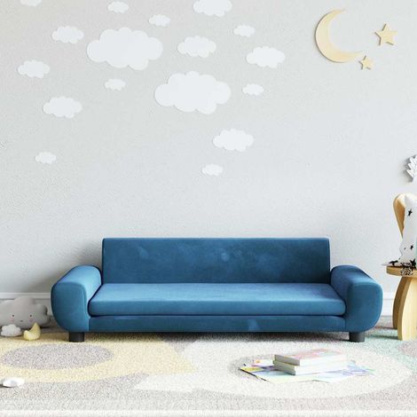 Canapé pour enfants bleu 100x54x33 cm velours vidaXL (1/5)
