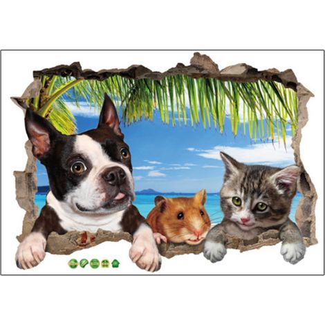Autocollant mural amovible décoratif pour chiens, chats, rongeurs - Décoration maison et bureau (1/5)