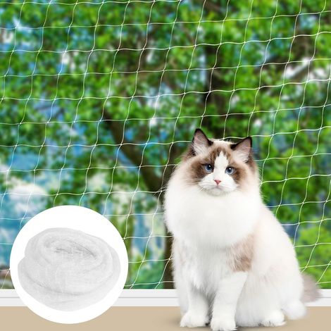 Filet de protection pour chat - Transparent - 3 x 7 m - Pour la sécurité des balcons, terrasses, fenêtres, lucarnes de toit, balcons et fenêtres pour chats (1/5)