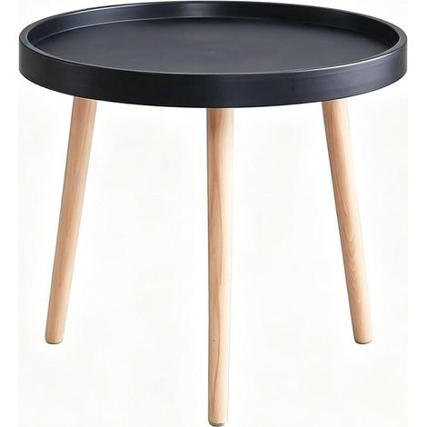 Table d'appoint Ronde scandinave, Table de Chevet Moderne et élégante pour Petits espaces, Basse Minimaliste à Pieds épingle Style Nordique pour Salon, Chambre ou Bureau