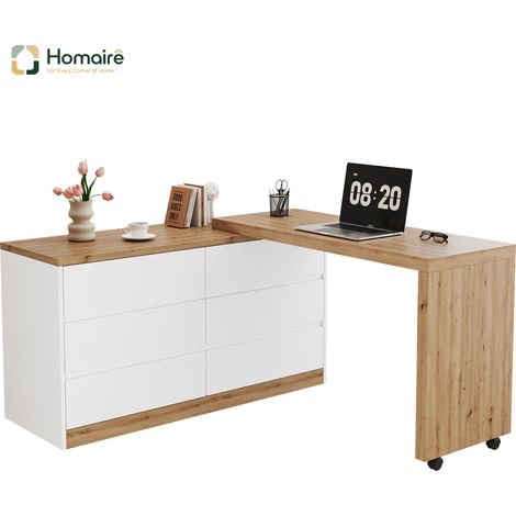 Mobilier de bureau blanc en tissu 120 x 50 x 78 cm HOMAIRE (1/5)