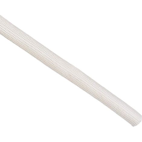 Gaine Isolation Tresse 9,8Pied-8mm Blanc Fibre Verre (1/5)