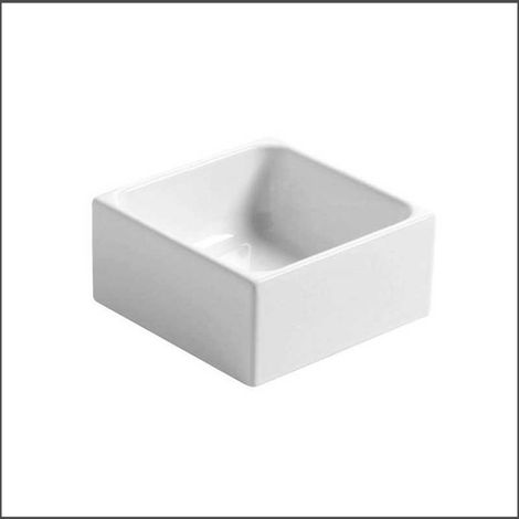 Lavabo d'Appoggio o Sospeso Elegance Squared 25x25xh12 cm - Azzurra (1/3)