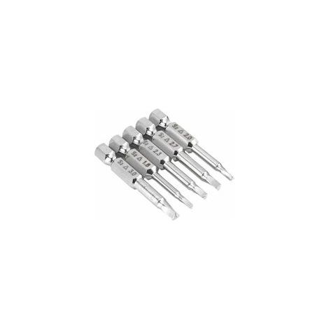 5PCS Embouts de Tournevis Magnétique à Tête Triangulaire Set S2 Acier 1,8mm, 2mm, 2,3mm, 2,7mm, 3mm, Tige 6.35mm Hexagonale, Longueur de 50mm