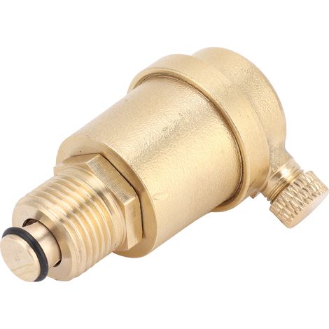 Soupape de purge d'air automatique G1/2 filetage mâle pour radiateur, système de chauffage central et CVC, évacuation d'air manuelle, laiton robuste (1/5)