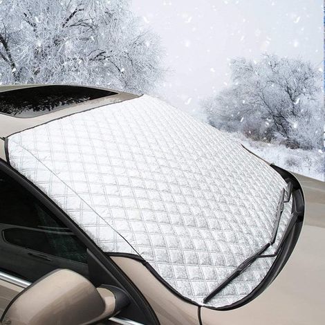 Couverture antigel pour pare-brise de voiture – 148 x 94 cm – Protection 4 couches avec fixation par pinces de porte – Housse pare-brise contre le gel (1/5)