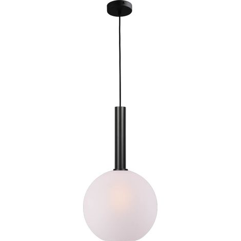 Lampe suspendue Ø 30cm Bella 2 Noir avec verre blanc mat - 2980-05-06-30 (1/3)
