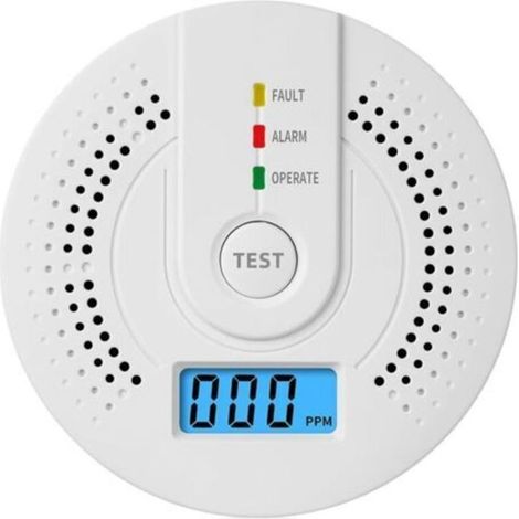 Kohlenmonoxidmelder mit austauschbarer Batterie, digitaler LED-Anzeige, tragbarer Kohlenmonoxidalarm, geeignet für die Sicherheit in Innenräumen. (1/4)