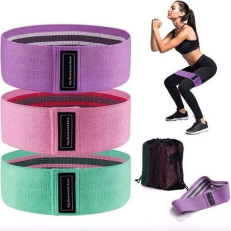 Fascia elastica in tessuto per allenamento di forza, 3 livelli di resistenza, ideale per yoga, pilates, fitness, squat e glute bridge. (1/5)
