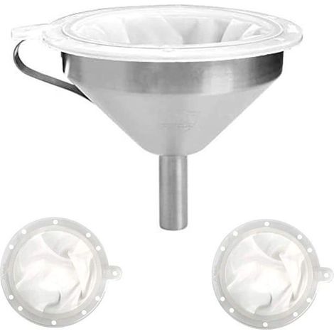 Entonnoir de cuisine en inox 5 pouces, filtres 200/400 mailles, pour liquides, huiles, jus, vin, confitures (1/4)