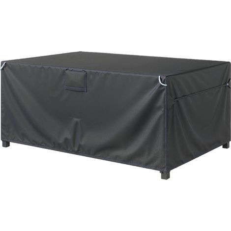 Housse de protection pour mobilier de jardin, résistante à l'hiver, imperméable, coupe-vent et anti-UV, en tissu Oxford 420D, 180 x 120 x 74 cm, noire (1/5)