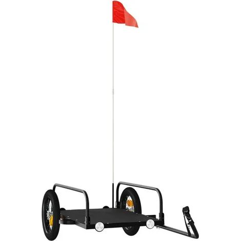 Remorque à vélo noire, 122x53x31 cm, en fer. (1/5)