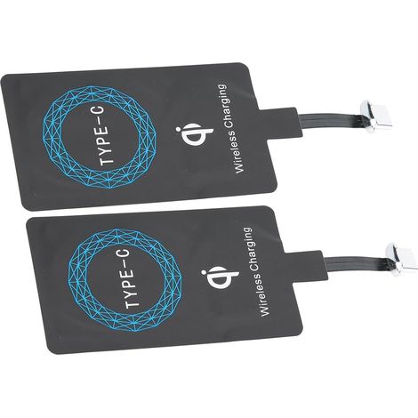 Récepteur de Charge sans Fil de Type C, Charge d'autocollant Auto-adhésif 2pcs, Petit Design, Facile à Transporter, Verser TéléPhone Portable avec Interface de Type C (1/5)
