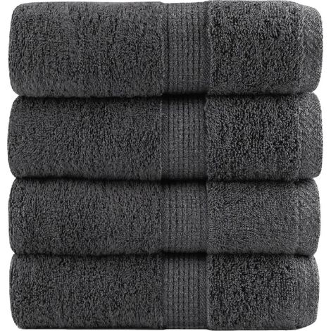 Serviettes d'invités haut de gamme SOLUND, lot de 4. Anthracite, 30 x 50 cm, 600 g/m²