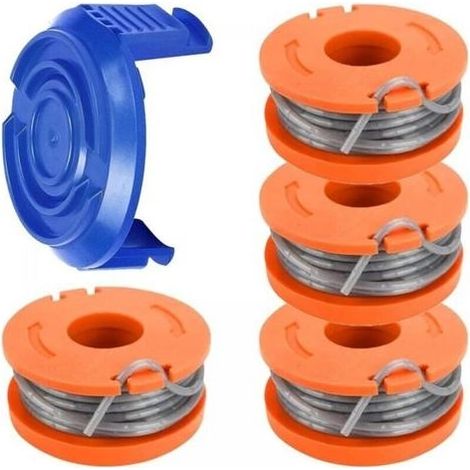 Bobine de bobine compatible avec Mac Allister MGTP18Li 1,65 mm 3 m WX150 et cache-bobine TLW-01-1 pour débroussailleuse MacAllisteTP18Li WG150, WG151 (1/5)
