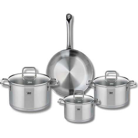 Ensemble de 1 Poêle de cuisson 24 cm et 3 faitouts 14, 16 et 20 cm Elo Profi Citrin (1/5)