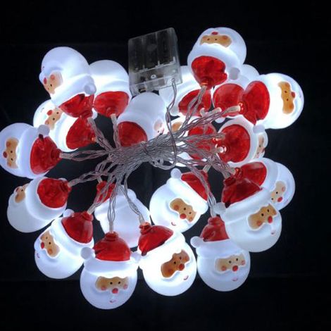 Guirlande lumineuse LED Père Noël avec boîtier à piles, lanterne décorative de jardin, 3 m, 20 lumières, modèle à piles (sa (1/5)