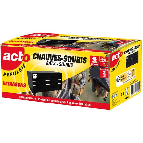 Répulsif ultrason pour chauves-souris, rats et souris – Protection jusqu'à 325m² – Technologie à fréquence variable – Usage intérieur – Acto (1/4)