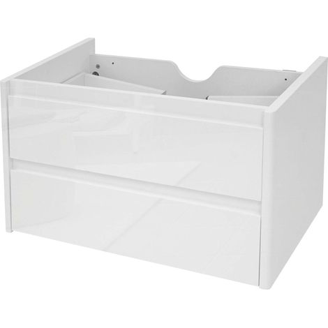 [NEUWERTIG] Waschbeckenunterschrank HHG-628, Waschtischunterschrank Waschtisch Badezimmer, hochglanz Soft-Close 50x80cm weiß