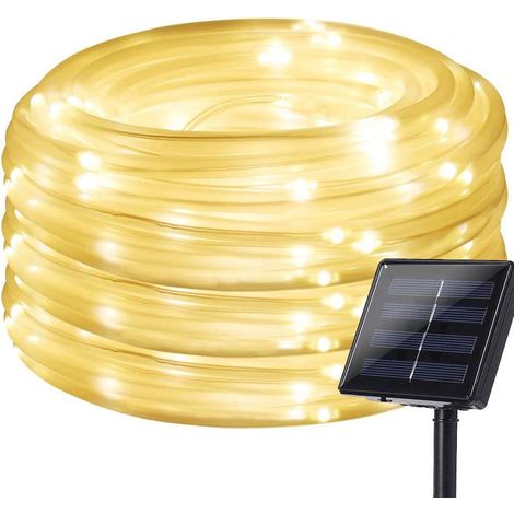 guirnalda de luces solares, 10 m, 100 LED, resistente al agua, para jardín o patio. (1/5)