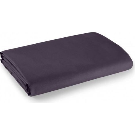 Drap plat - 100% Coton - Prune - 180 x 290 cm - 57 fils/cm² - Lit 1 place