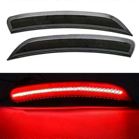 Lot de 2 feux LED pour Chrysler 200 (2015) : feux de position latéraux arrière à LED, réflecteurs, accessoires auto transparents, teinte fumée.